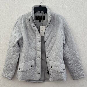 Barbour Flyweight Cavalry Quilted Jacket Size 10 (Stone/light gray)